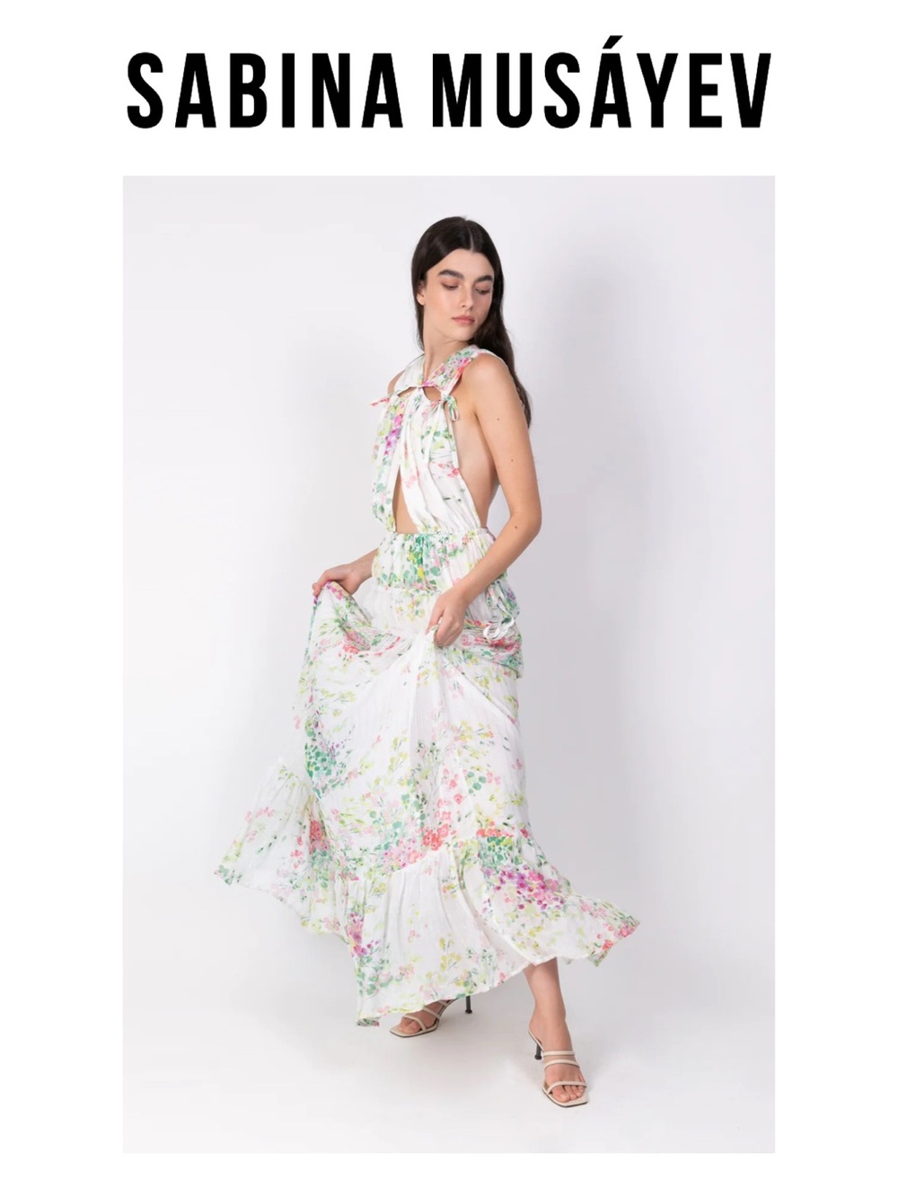Sabina Musáyev Dolcevita Dress in White Floral